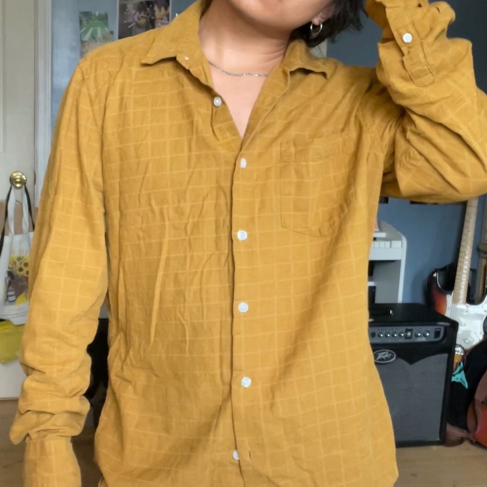 New look mustard button down